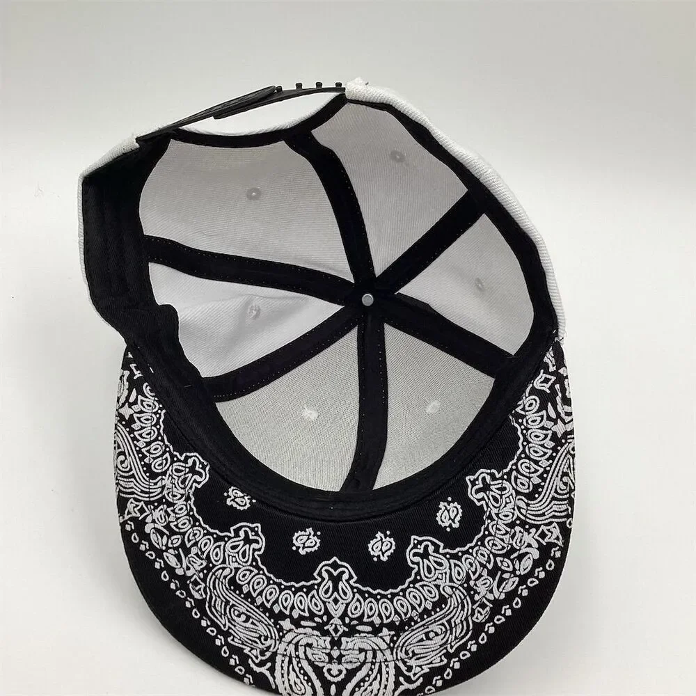 Paisley‎ Bandana Snapback Baseball Cap Unisex Adjustable Black Hat